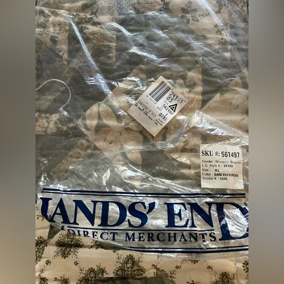 NWOT Lands End forest green cotton turtleneck dress XL vintage 90s preppy - Picture 5 of 9